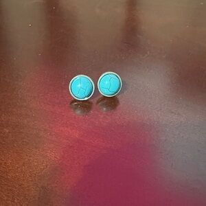 Faux Turquoise Stud Earrings